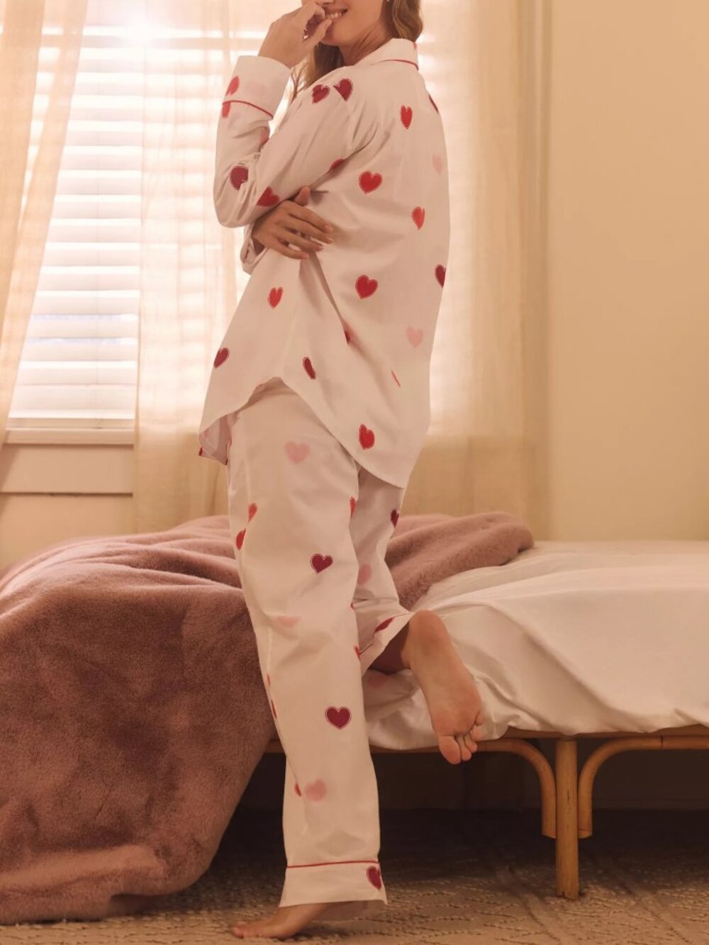 Printfresh Queen Of Hearts Ruby Cloud Long Set Womens Sz 5X NWT Organic Cotton